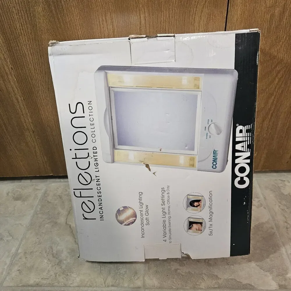 Conair Reflections Lighted Makeup Mirror 4 Settings 5x 1x Magnification TM8LX